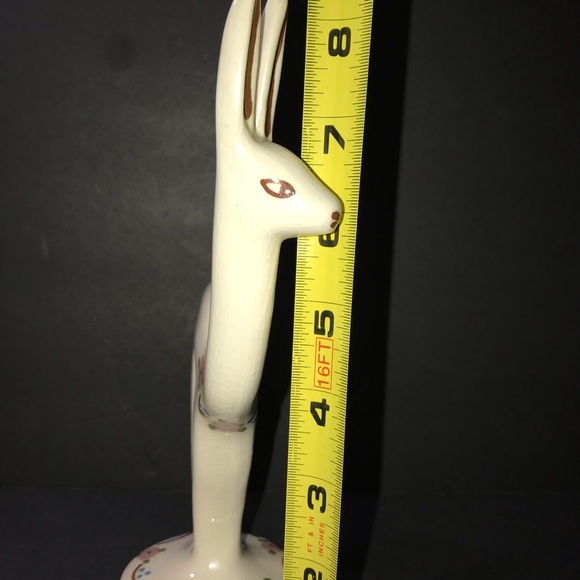 Vintage Artistic California Pottery Ceramic Deer Figurine With Flowers - Picture 7 of 12